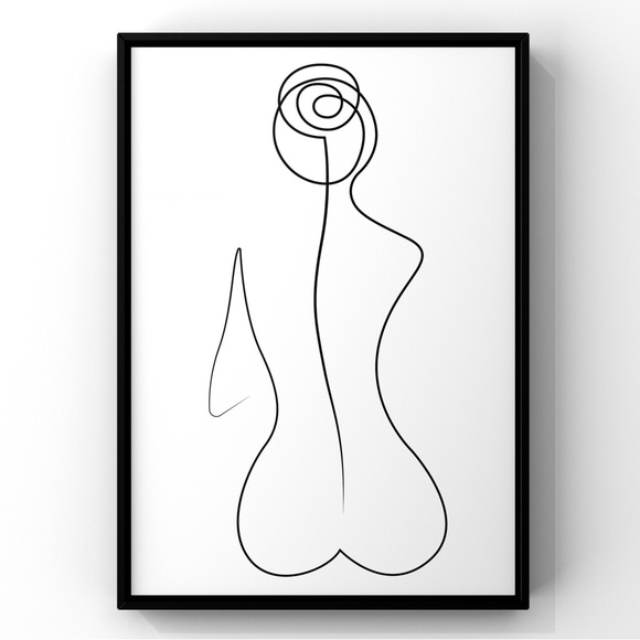 ✨NEW✨Original 8x10 Illustration Minimalist Woman Art Print Un… - Picture 1 of 2
